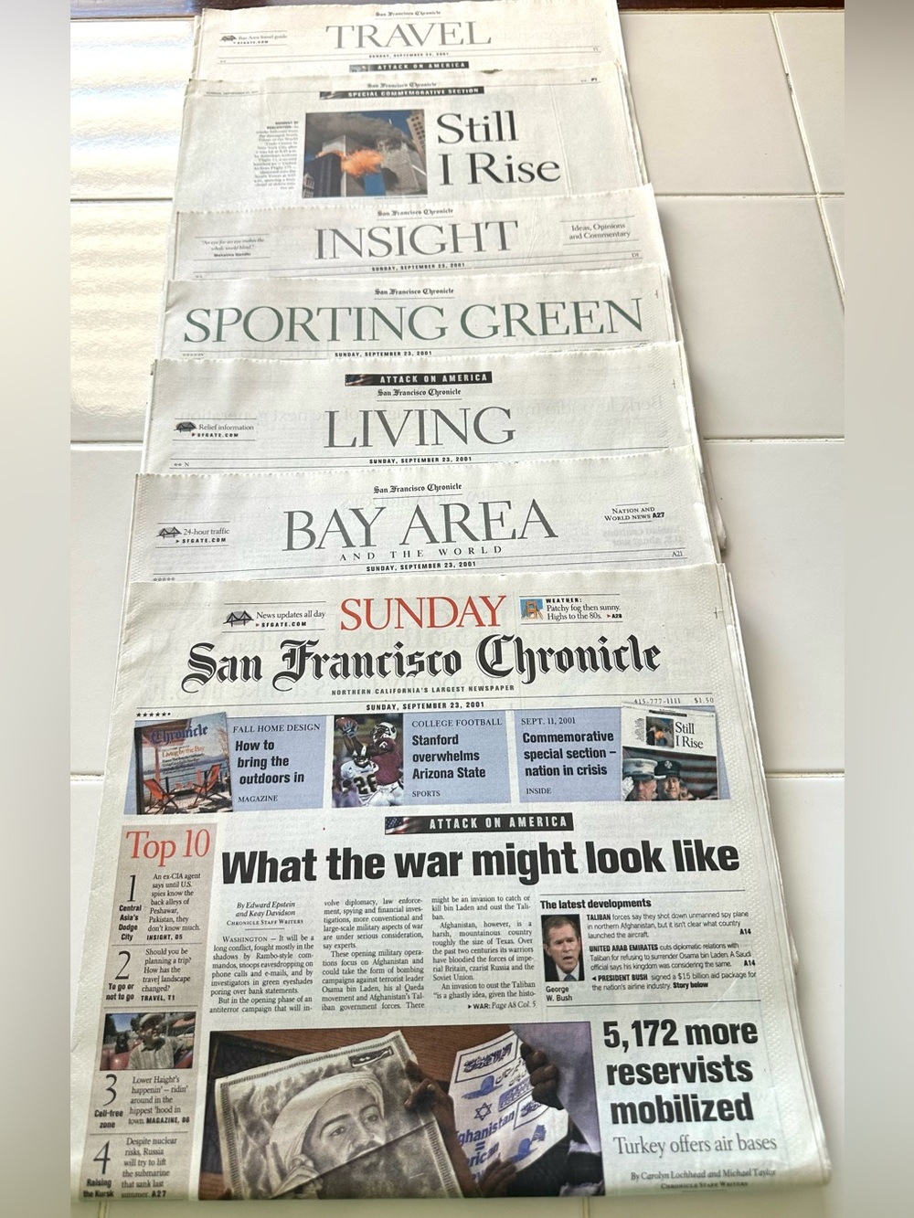 San Francisco Chronicle Sept 23 2001 Still I Rise 7-Section 9/11